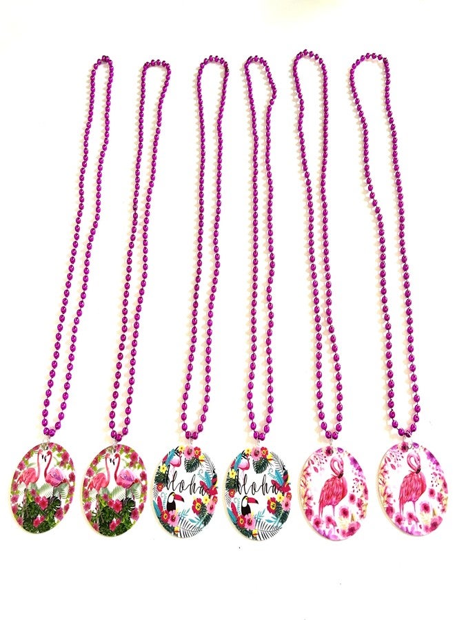 GZYSSL 12 Pcs Flamingo Bead Necklaces Party Supplies Hawaiian Flamingo Birthday Bachelorette Wedding Party Beads Decorations - Image 5